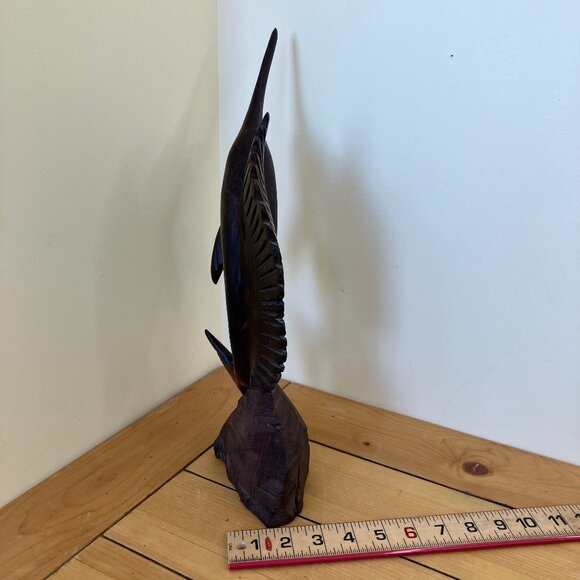 Iron Wood Swordfish Sailfish Carved Wooden Figurine Ironwood 15.5" Large Fish - Picture 7 of 9
